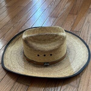 Justin Boots Natural Straw Hat with Black Band